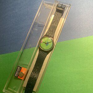 SWATCH Watch NEVER WORN/ORIGINAL CASE, Vintage 90's RARE "Johnny Guitar" Style
